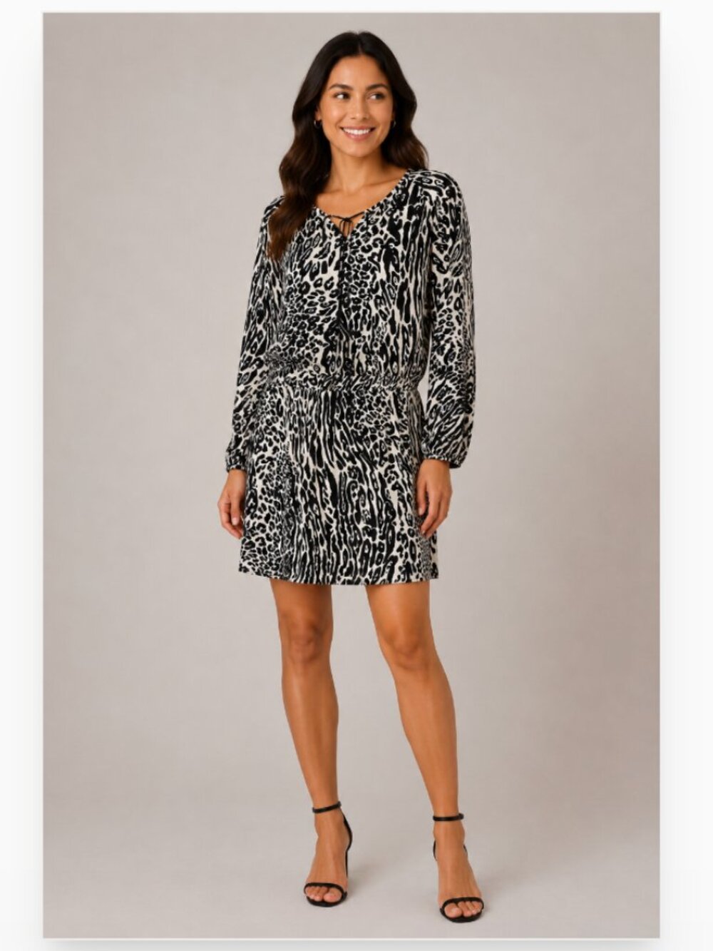 Altuzarra Animal Print Lace Up Dress Size 4 VGUC
